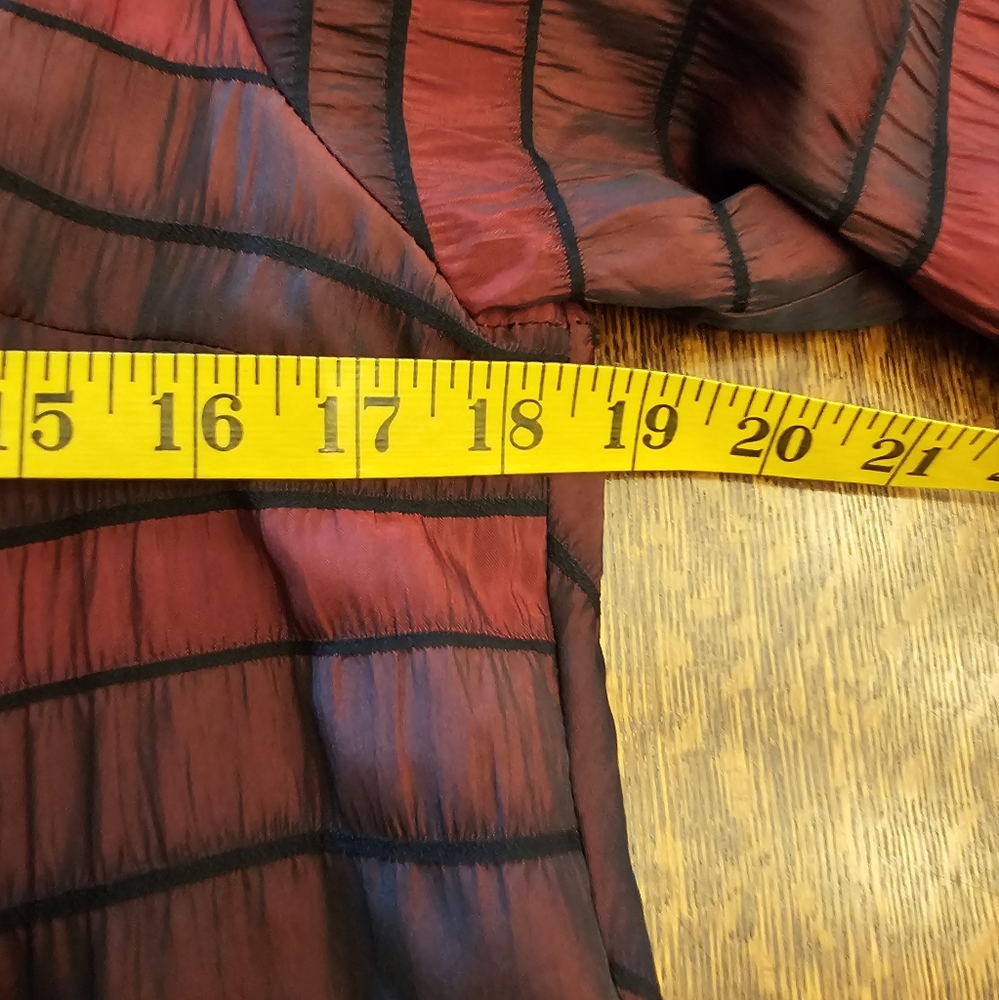 Caribe Burgundy/Red Stripe Button Front Jacket - Picture 7 of 8
